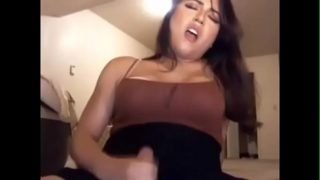 Beautifull Teen Shemale Cumming Over Boobs