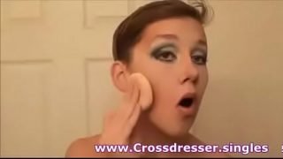 Teen crossdresser boy to girl transformation
